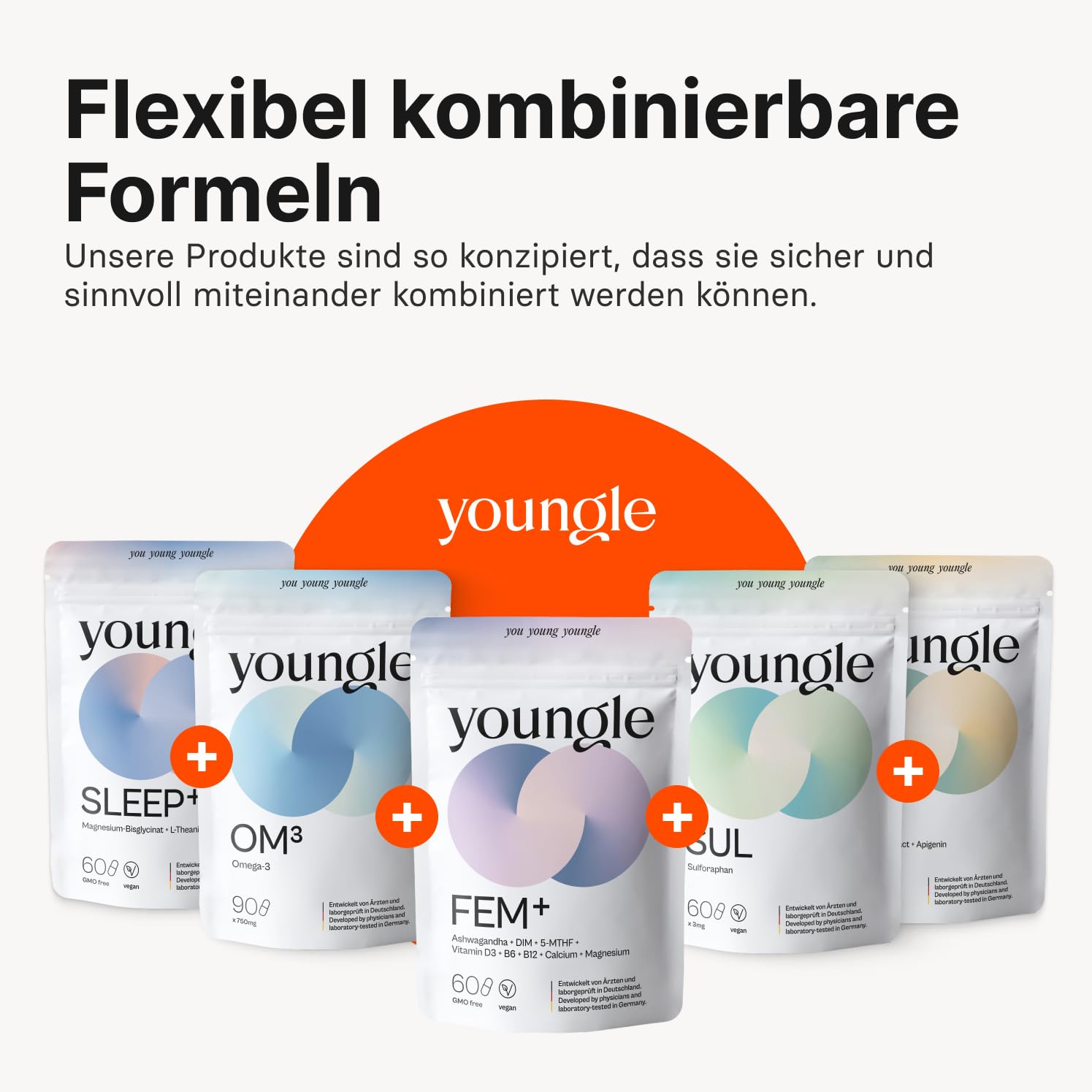 FEM+ Hormon Balance Kapseln - Unterstützung von Stressregulation & Östrogenstoffwechsel mit DIM & Ashwagandha - Frauen Longevity, Knochen & Nerven