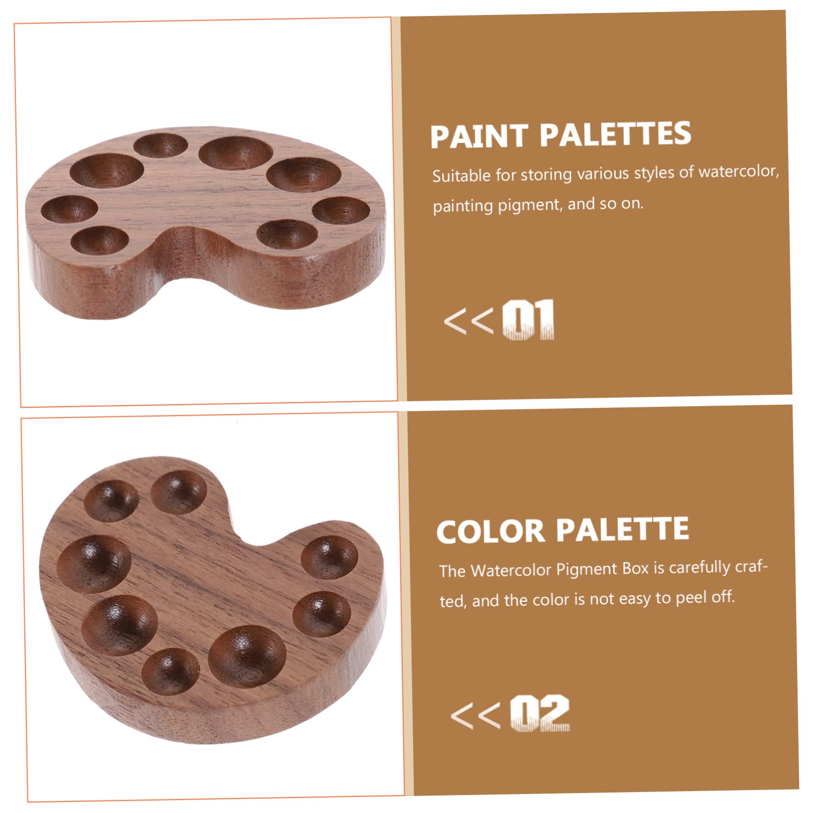 VILLCASE 4stücke Holzpalette Für Wasserfarben Pigmentbox Mit Fächern Hochwertige Aufbewahrungslösung Für Farben Für Künstler Und Schüler Praktische Langlebige