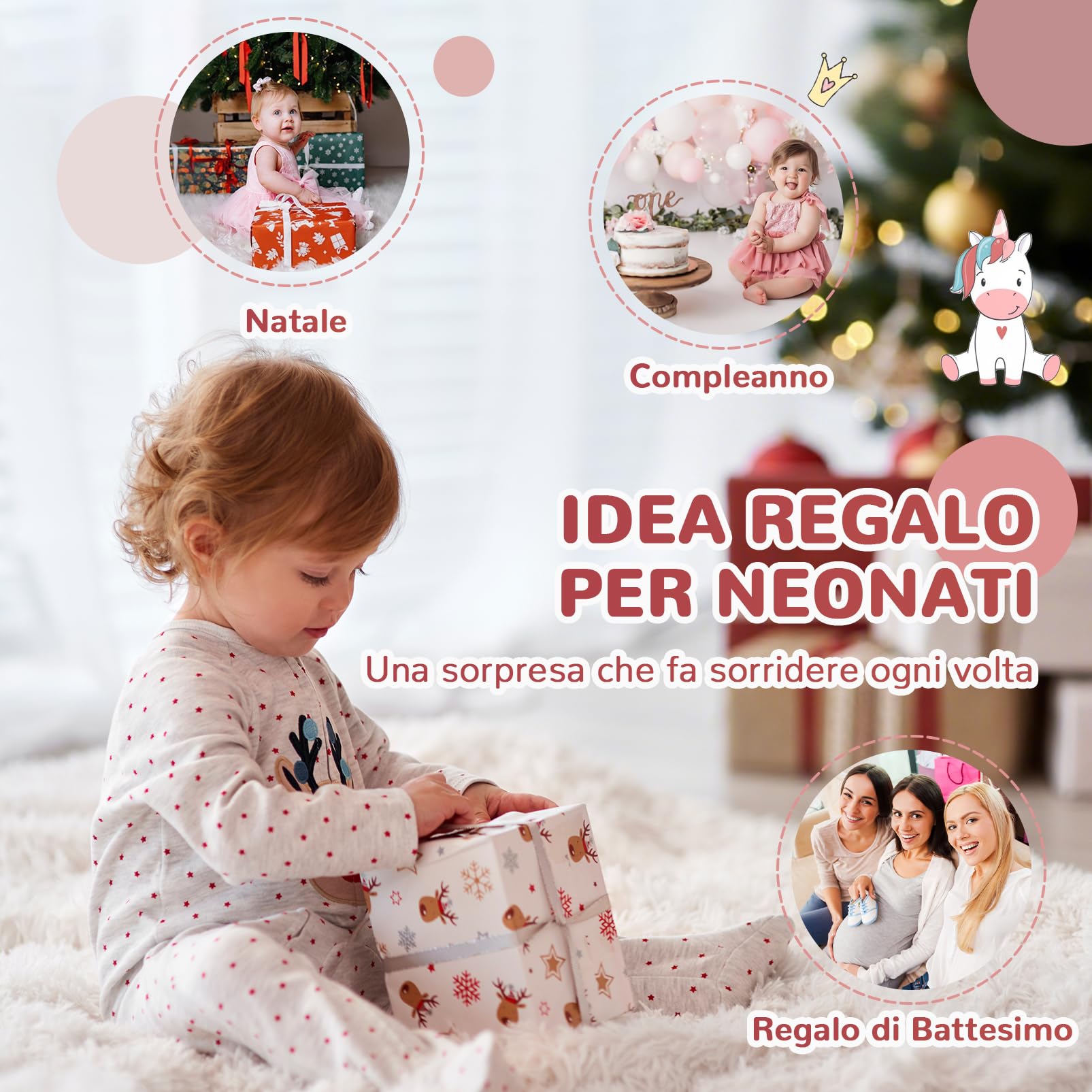 Giochi Neonato 6-9 Mesi, Giochi Montessori 6 Mesi 1 Anno 5 in 1 Educativo, Giocattoli Bambino 6-12 Mesi, Giochi Snsoriali per Neonati, Giocattoli Impilabili, Regalo Bambino 6 9 12 Mesi