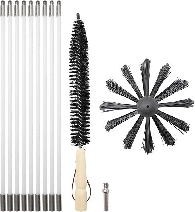 DUZFOREI 12 Feet Dryer Vent Duct Cleaner 2in1 Chimney