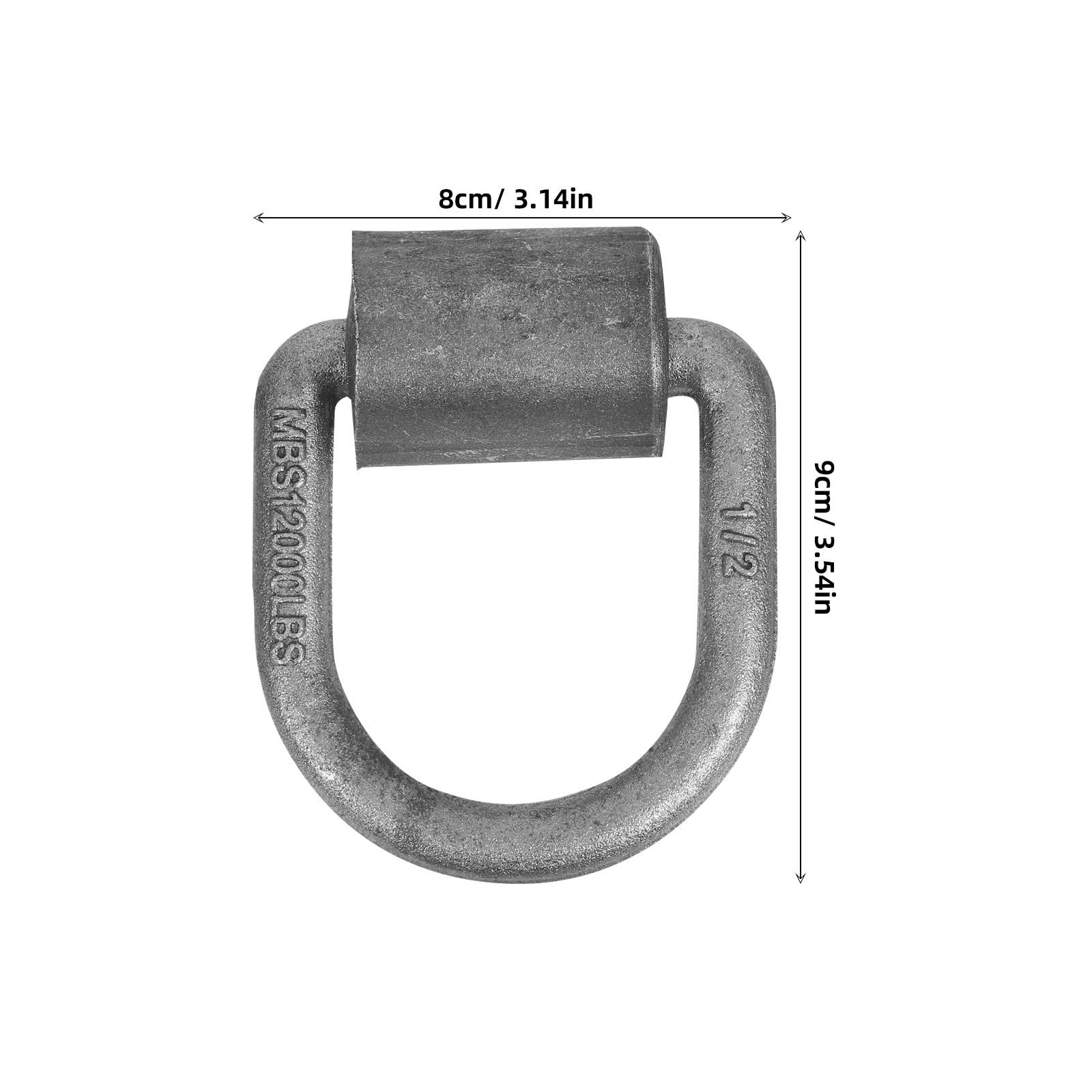 4 Pièces Anneau Soudé 1/2 Pouce 12000 Lb pour Remorque et Atv