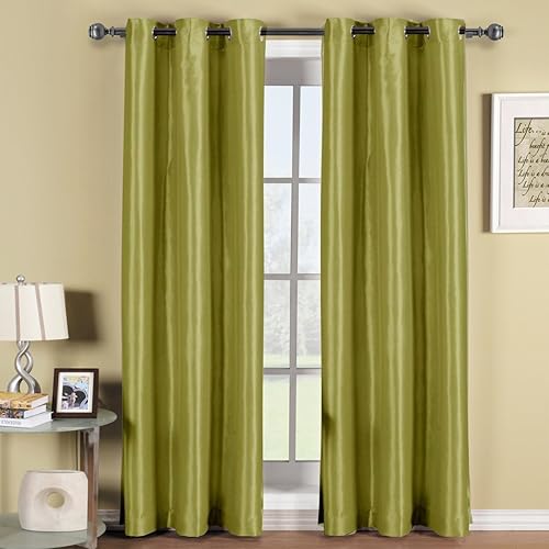 Elegance Linen Triple capa de seda sintética Panel opaco sólido con ojales oscurecimiento de habitación, ahorro de energía y reducción de ruido