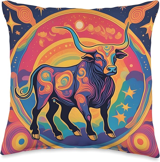 Zodiac Sign Birthday Earth Sign Taurus Throw Pillow