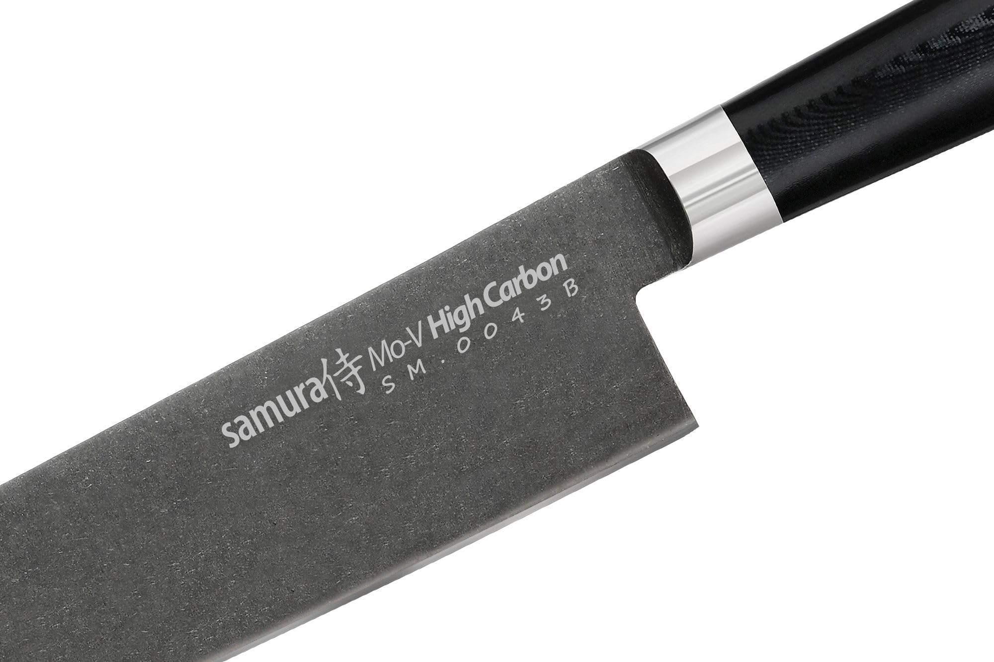 Samura MO-V Steinwasch Nakirimesser 167 mm - Exklusives japanisches Küchenmesser aus hochwertigem Stahl für exakte und präzise Schneidearbeiten