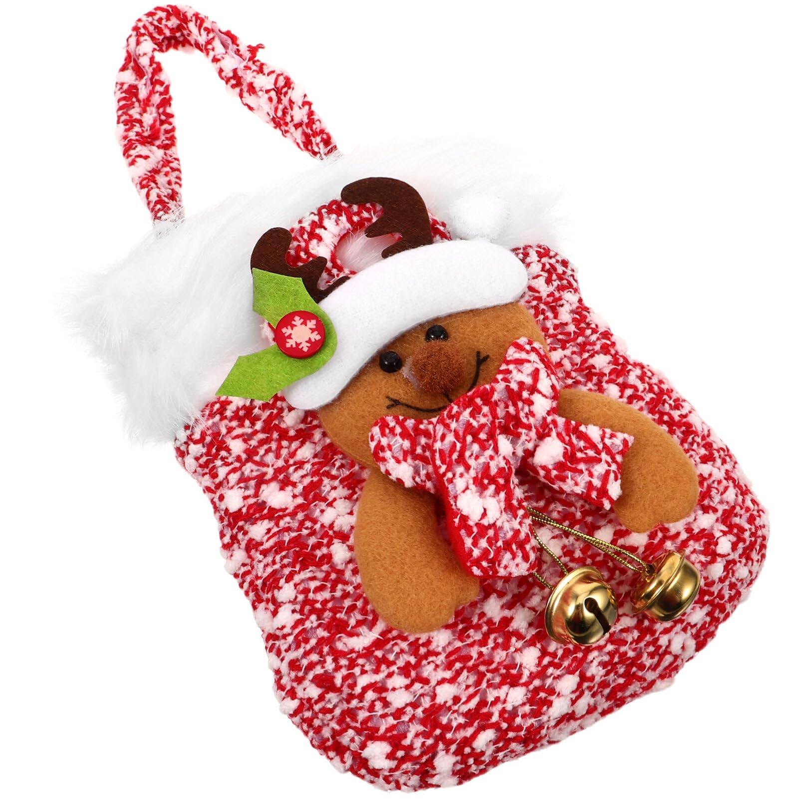 SOLUSTRE Festive Christmas Tote Bag Large Snacks Bag for Candy Cookies Decorations
