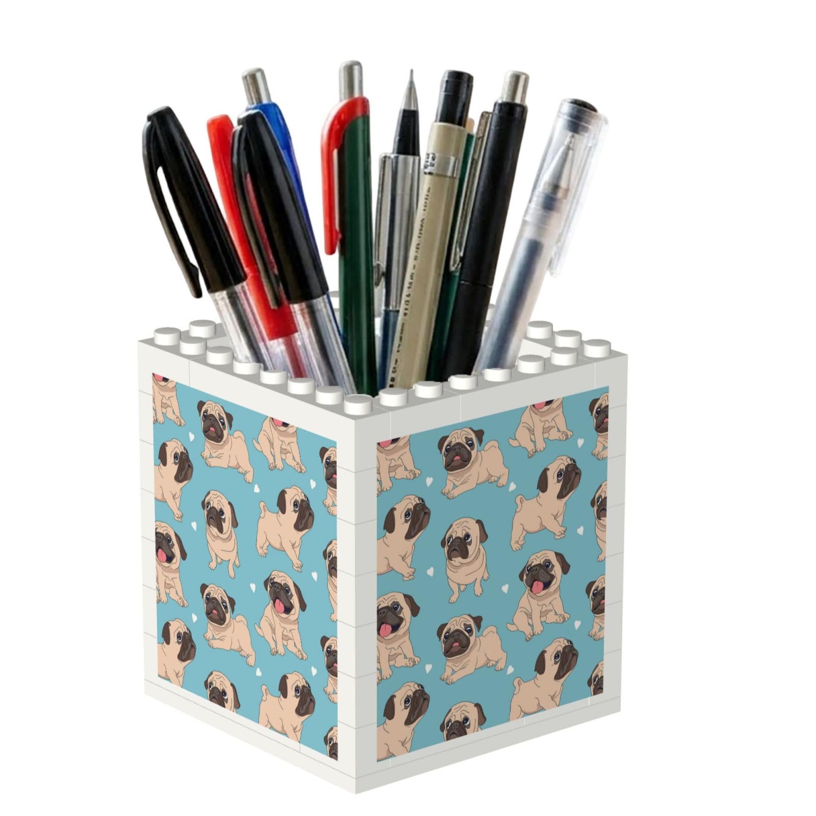 Poadnly Pug, Pen Pot Pencil Holder for Office Home School, Compact Desk Organiser for Office Stationery