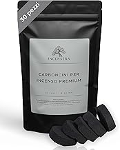 Incense Sticks 33mm - 30 Quick Burning Discs - Burn Up To 60 Minutes - Natural Charcoal Incense - Ideal For Resins & Censers