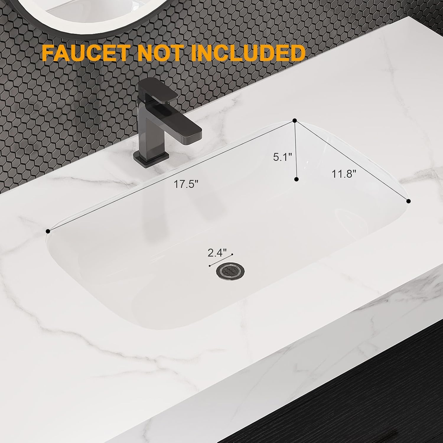 Glintee 40" Modern Floating Bathroom Vanity with Ceramic Sink, Sintered Stone Top, Solid Wood Cabinet - 2 Drawers & 2 Open Shelves,Easy Assembly,Black.