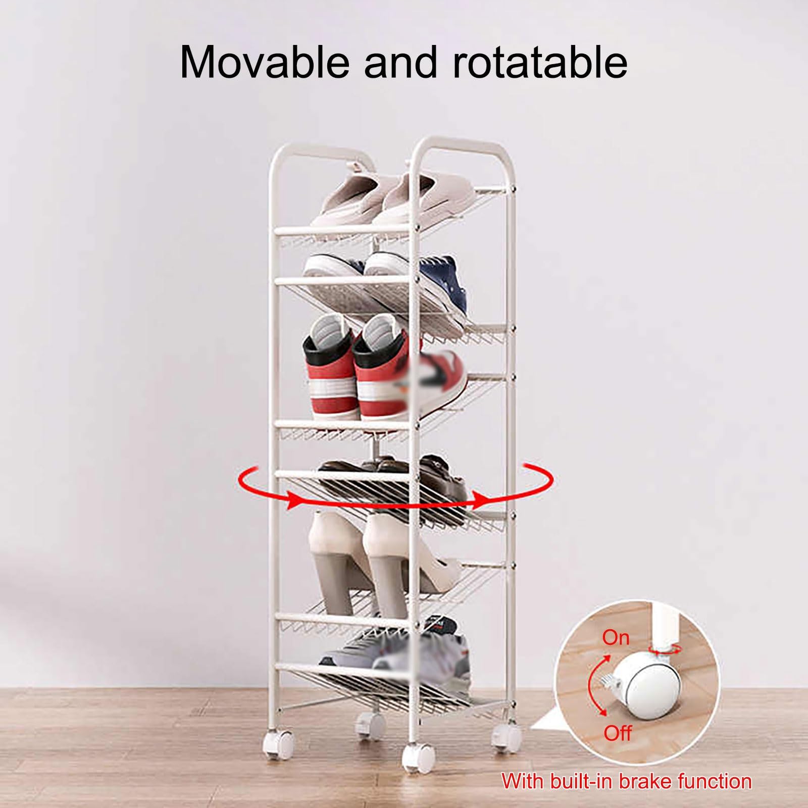 JHDXL Scarpiera Girevole, Carosello Portascarpe Supporto, Portascarpe Salvaspazio, Portascarpe Verticale, Per Scarpe In Pelle, Tacchi, Stivali, Pantofole(72 * 30 * 96.6cm/28.3 * 11.8 * 38in)