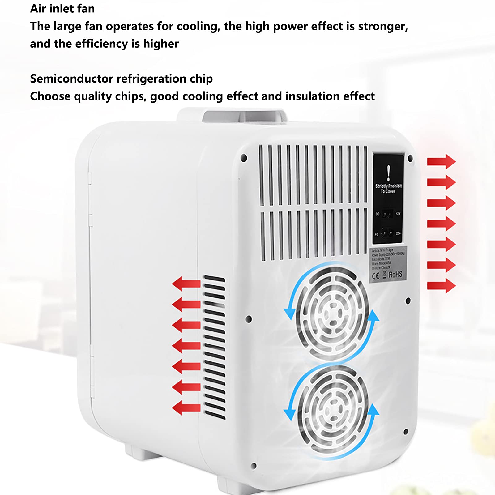 Mini Fridge 10l Beer Drinks Portable Small Refrigerator With Temperature Control Ac/Dc Powered Thermoelectric System Cooler And Warmer For Car/Camping/Travel,Dual Core on Fridge.com - View 6
