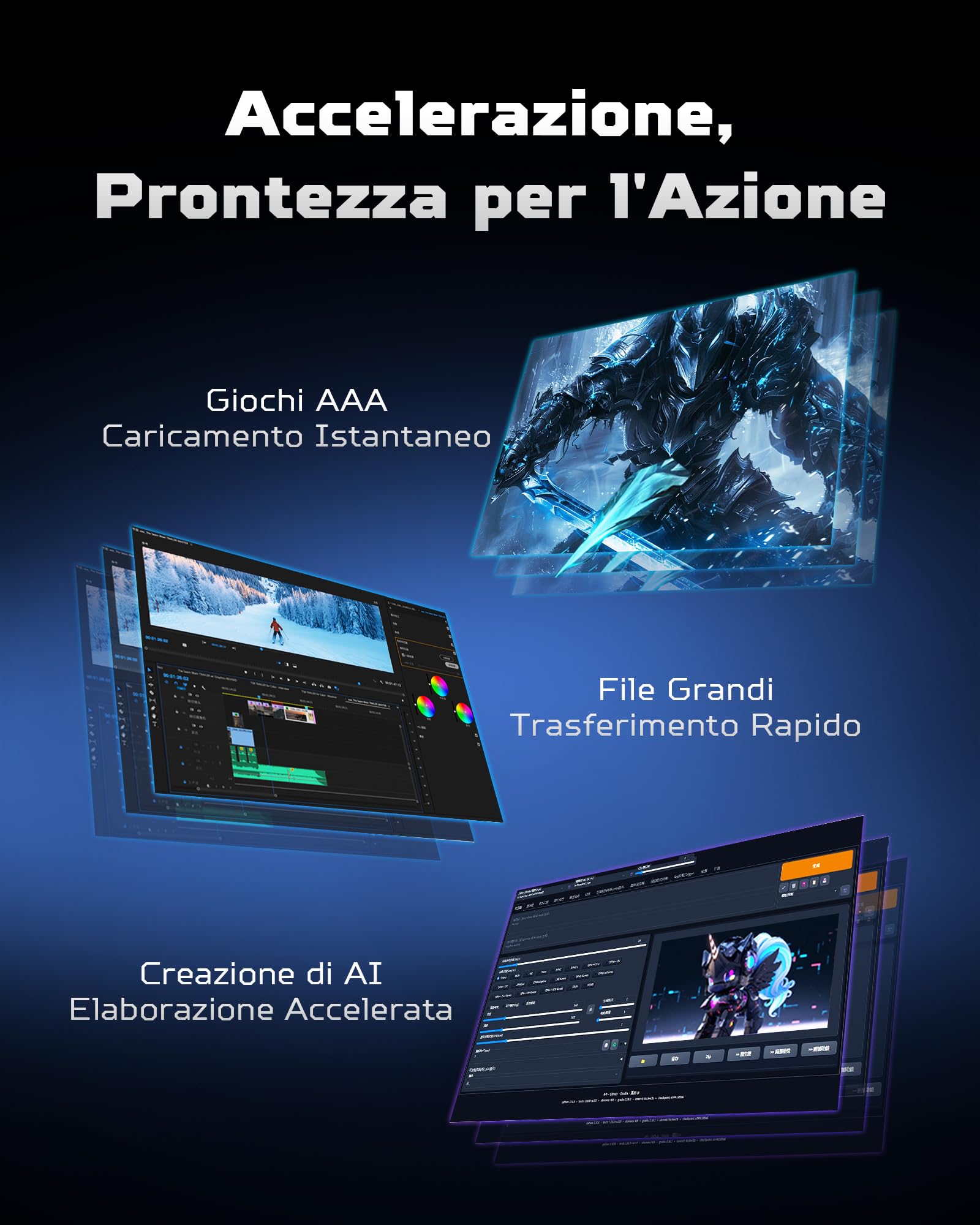 Acer Predator GM6 2TB M.2 NVMe SSD PCIe 4.0 - Velocità di lettura fino a 7200 MB/s - Disco interno professionale - Memoria per il gioco compatibile con PC, laptop e PS5
