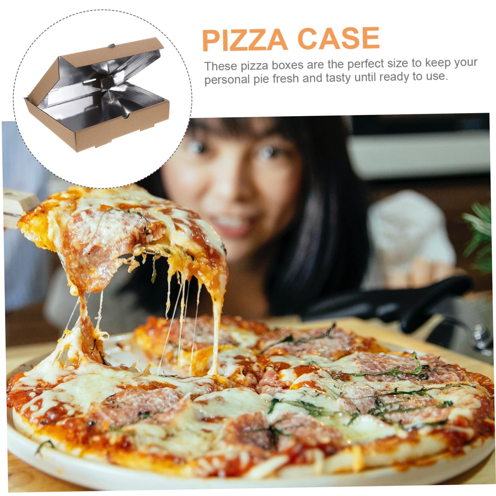 Scatole per Pizza da Asporto 9 Pollici Ondulate in Cartone Alimentare, Contenitori Pratici e Sicuri per Conservazione Alimenti, Confezione da 10 Pezzi per Pizzerie e Feste Pizza