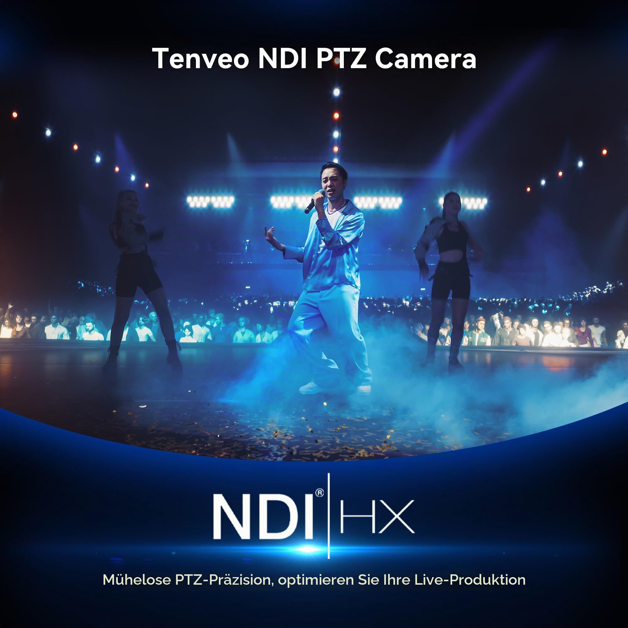 Tenveo 4K PTZ Kamera mit NDI & AI-Tracking – 12x Optischer Zoom, USB3.0/HDMI/PoE, für Live-Streaming (OBS/vMix), Kirchen, Konferenzen
