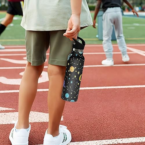 Miniatura 5 de Kids Water Bottle with Straw 20 Oz Water Bottle Insulated for Boys Girls, BPA-Free, Planets Black