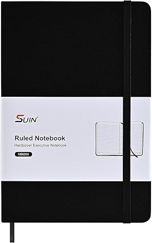 Miniatura 8 de SUIN Cuaderno A5 de tapa dura, 5.5 x 8.3 pulgadas, 3.53 oz/m², 160 páginas, diario para escribir, cuadernos para el trabajo, papel que no se corre