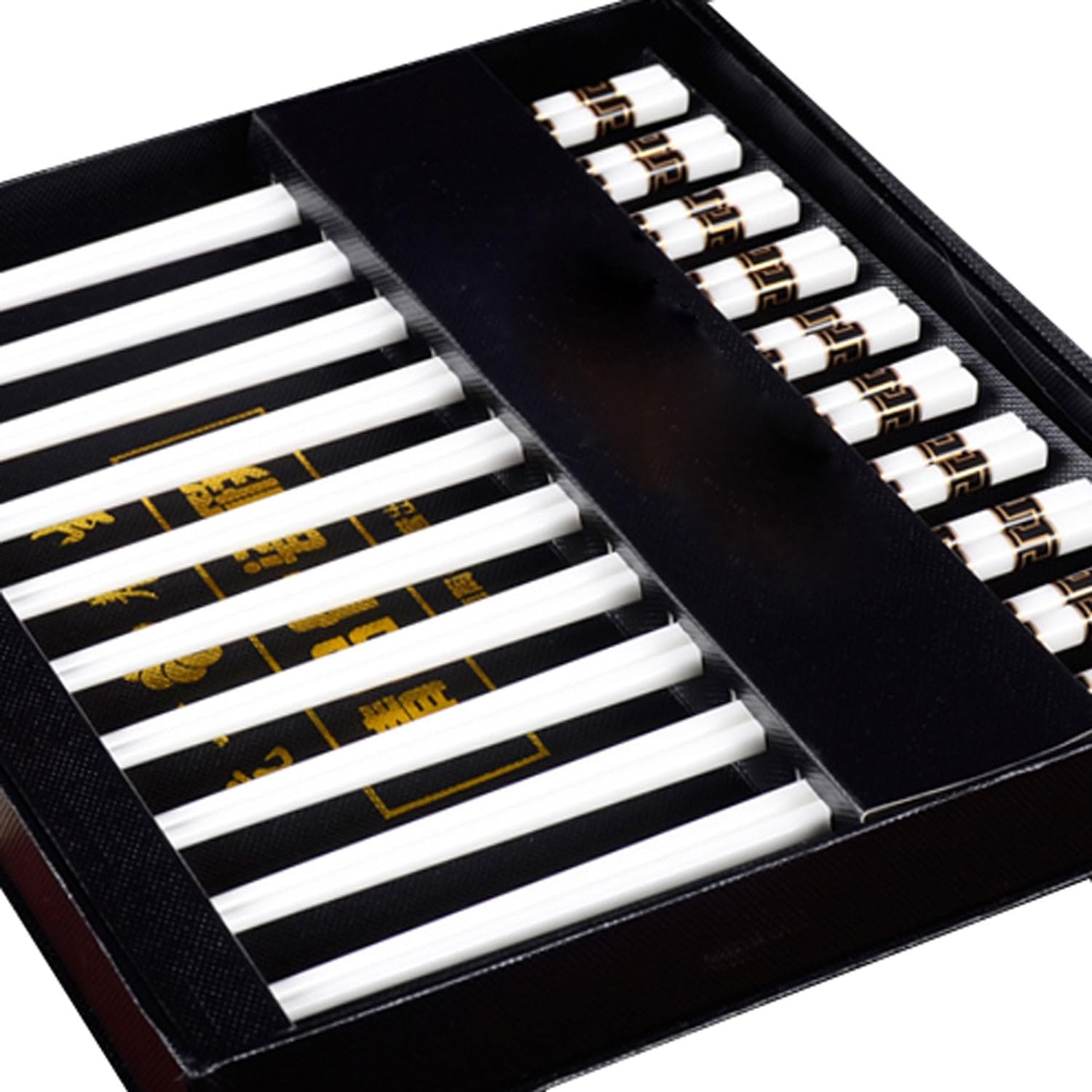 Baguettes japonaises réutilisables, Baguettes en Porcelaine Tendre pour la Maison, Coffret Cadeau de 10 Paires de Baguettes en céramique