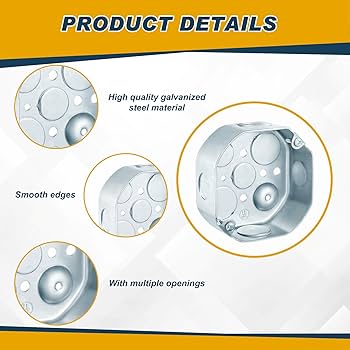 まめ8BOX Electrical Junction Box Copkim 8 Pcs 4 X 2 Inch Metal