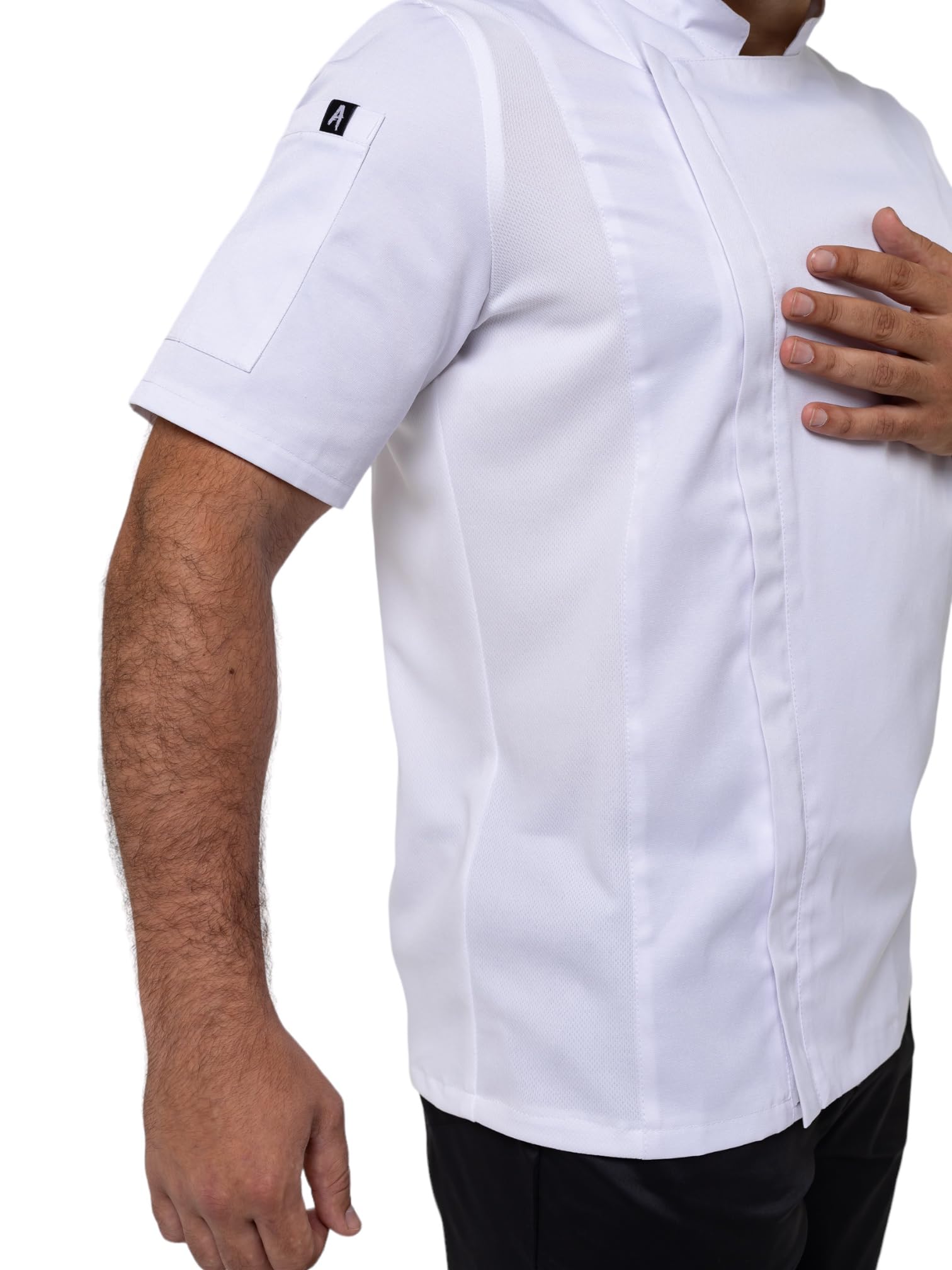 Herren-Kochmantel, Mesh-Seiteneinsätze, wasserdichte Kochjacke für Männer, wasserdichte Aufbewahrungsbox im Set mit Kochmantel