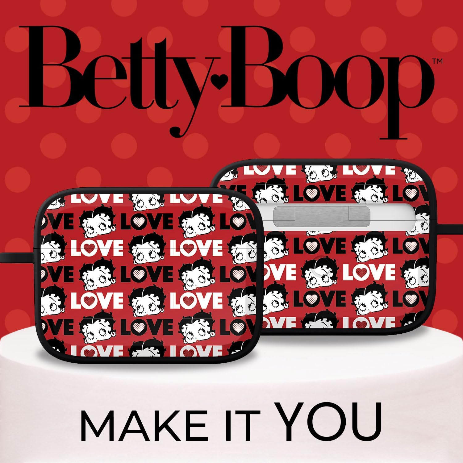 Affinity Bands Betty Boop Classic HDX Case Cover Compatible with Apple AirPods Pro 1 & 2 (Love)