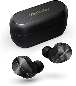 Technics EAH-AZ80E-K Auriculares Inalámbricos con Cancelación De Ruido, Bluetooth Multipunto 3 Dispositivos, Cómodos Intraurales, Carga Inalambrica, Negro