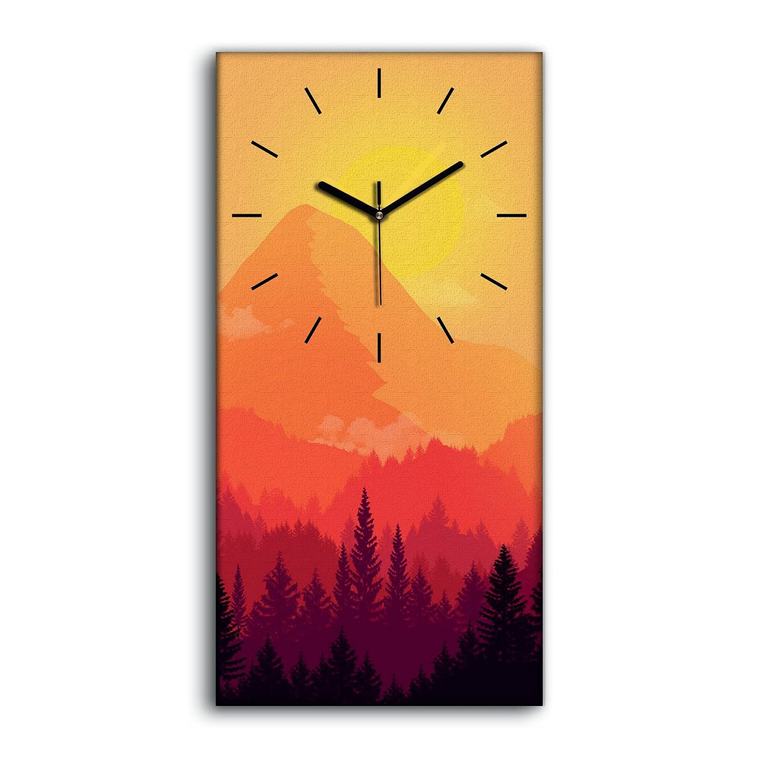 Horloge sur Toile Silencieuse sans Tic-Tac Motif Montagnes pour un Sommeil Paisible