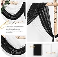 Vista 189 de Tela para envolver arco de boda, 4 paneles de 28 x 20 pies, cortinas de arco de boda rosa para ceremonia, cortinas de tela de gasa para cenador