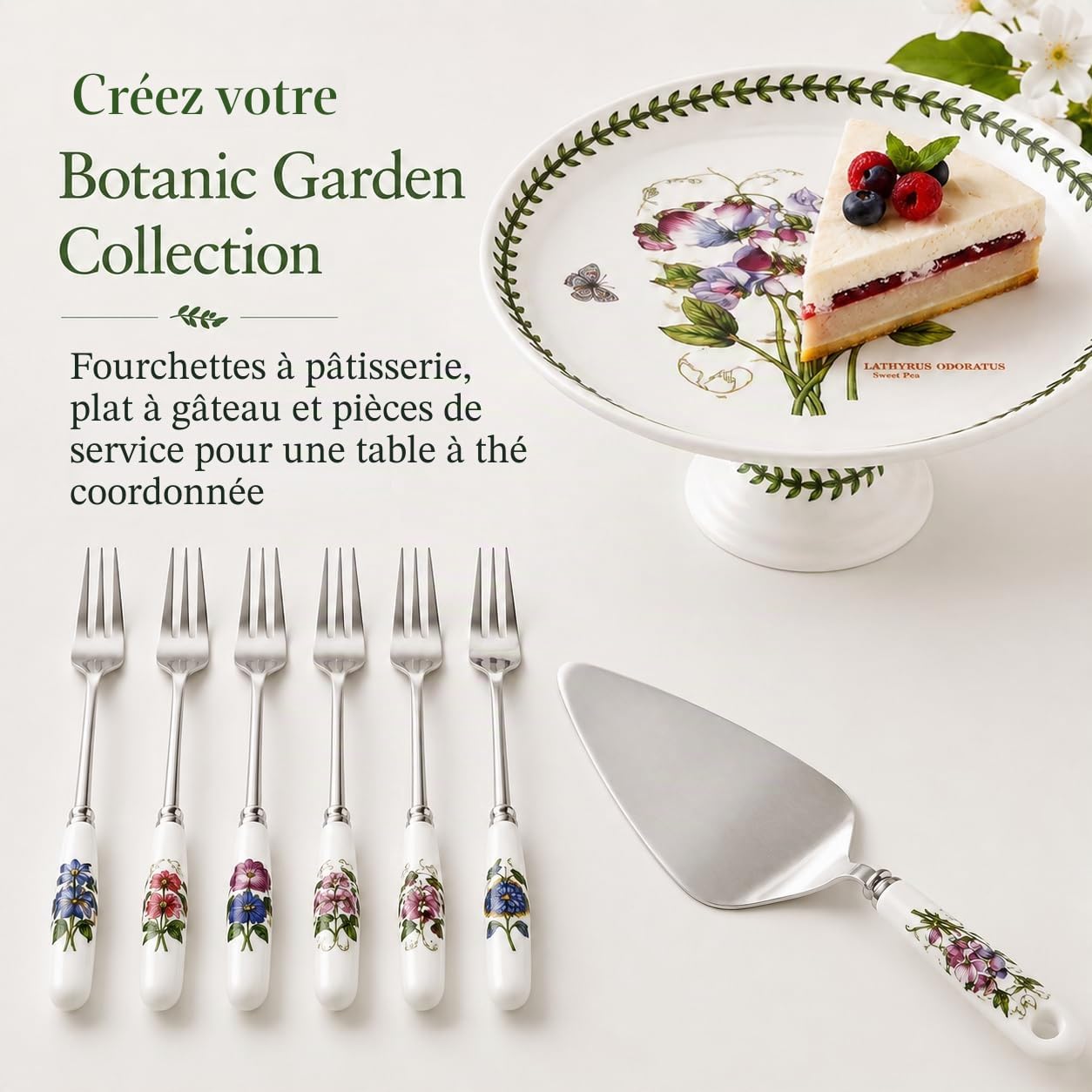 Botanic Garden Portmeirion Lot de 6 Fourchettes à Pâtisserie (Multicolore)
