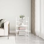Metal Stackable Small Shoe Rack Organizer, Narrow Shoe Racks for Closets Entryway, Shoe Stand,Shoe Shelf with Handle (4-Tier-White)