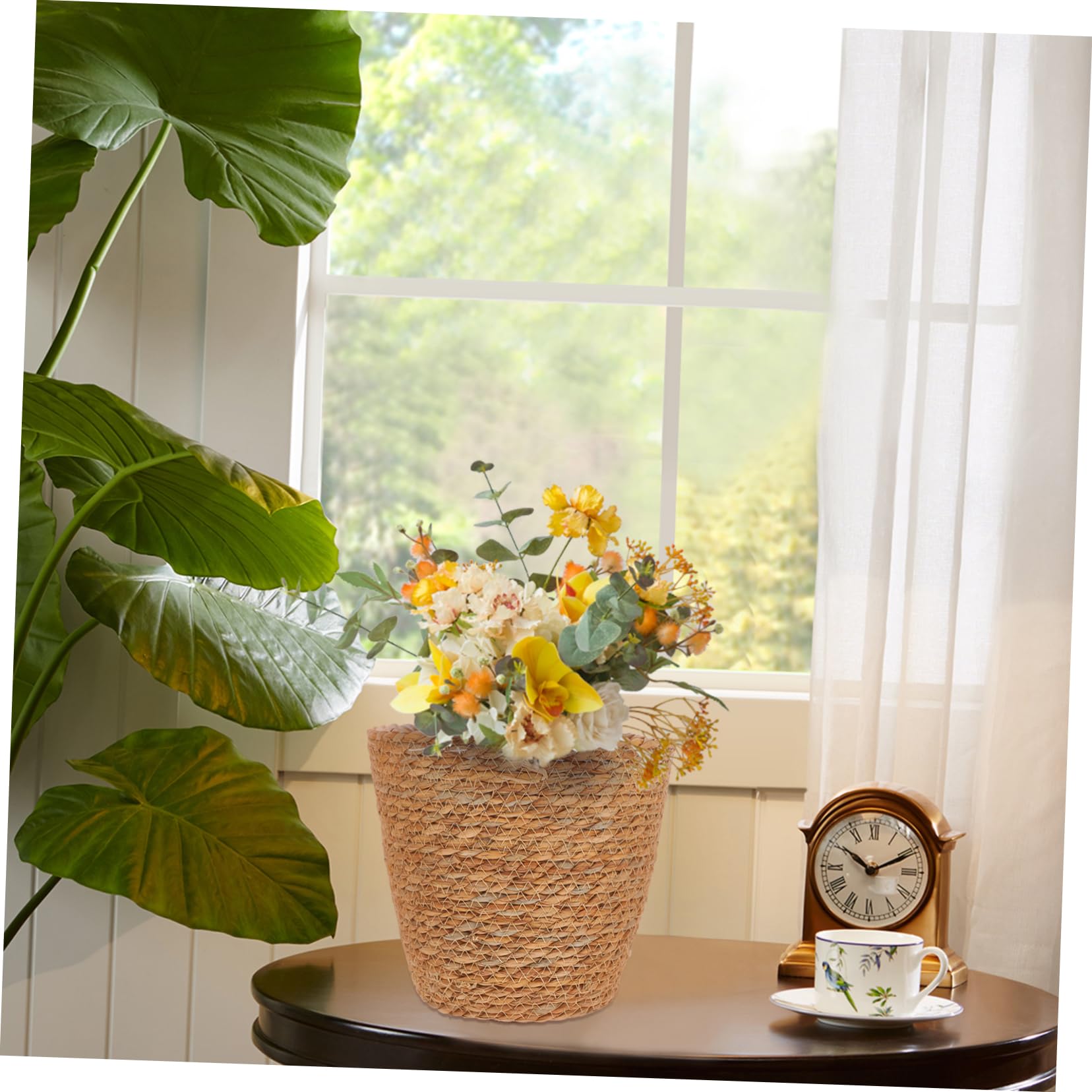 SOIMISS 2 Stück Seegras Blumentopf Übertopf Geflochtener Pflanzkorb Wohnzimmer Schlafzimmer Dekorativer Aufbewahrungskorb Vielseitig Einsetzbar