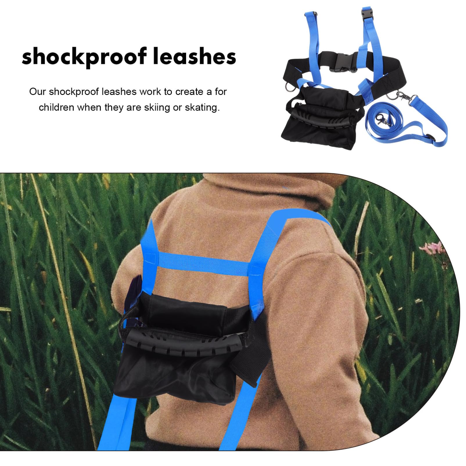 Mikikit Harnais de Ski pour Garçon Fille Ceinture Entraînement Durable pour Ski et Autres Sports Hiver Accessoire Pratique avec Poignée pour Faciliter Enseignement pour Petits Skieurs