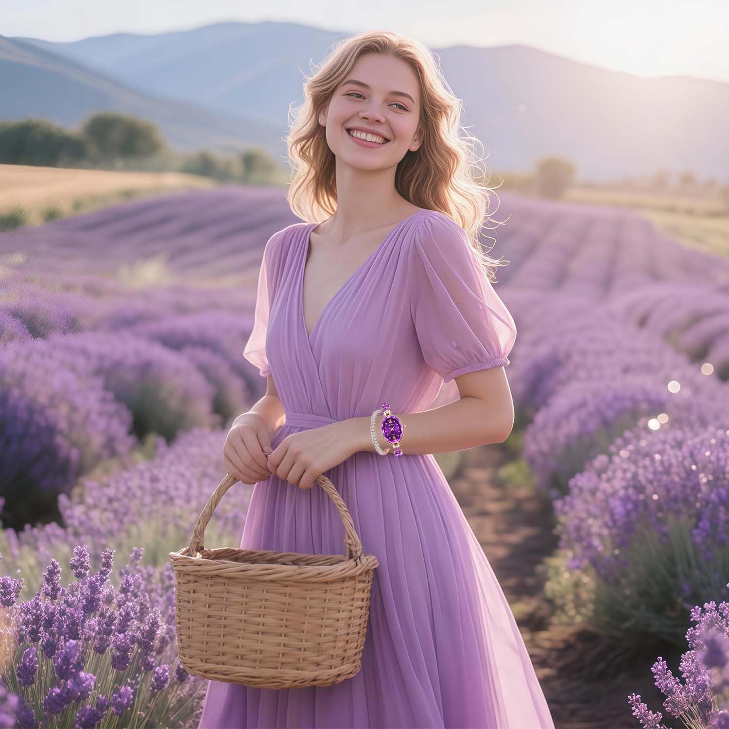 Orologio da donna con cinturino a forma di foglia