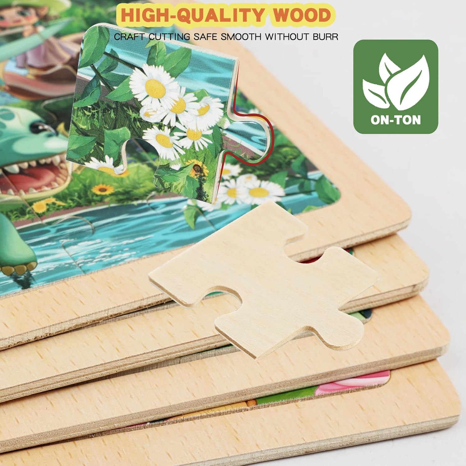 4 Sets of Wooden Puzzles, Each Set has 24 Pieces, Including Castle Unicorn Princess, for Toddlers 3-5, Puzzles for Kids Ages 4-6, Preschool Educational Brain Teaser Toys for Girls 3 4 5 6 Years Old.