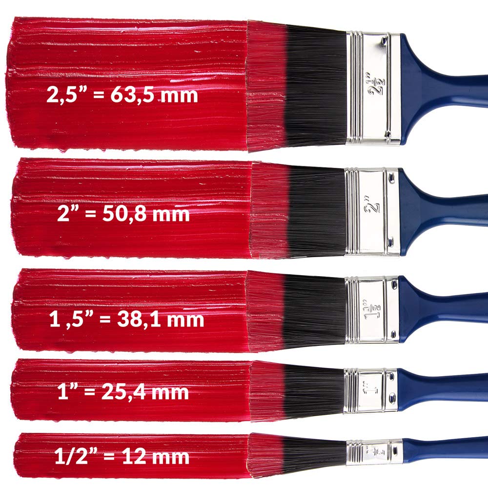 5er Set Malerpinsel - Flachpinsel & Winkelbürsten Für Lacke & Farben, Holzgriff - Profi Qualität Für Heimwerker