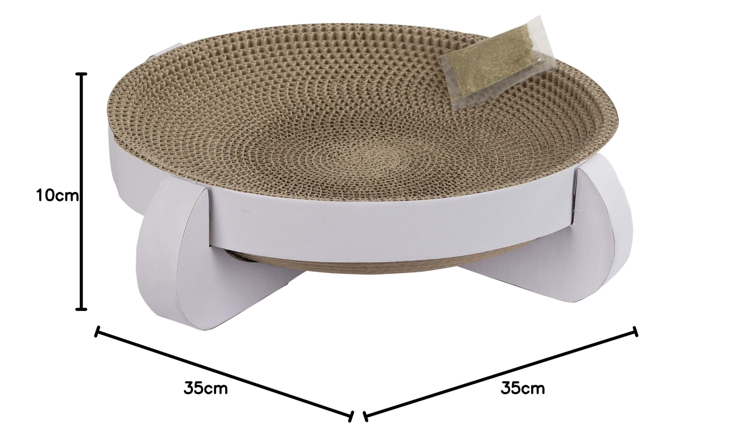 Kerbl, Letto tiragraffi con Erba gatta, 35 x 35 x 10 cm, Bianco Platino