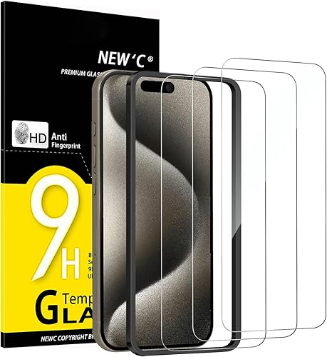 Miniatura 218 de NEW'C - Paquete de 3 protectores de pantalla para iPhone 14, iPhone 13, iPhone 13 Pro (6.1 pulgadas), protección mejorada de vidrio templado