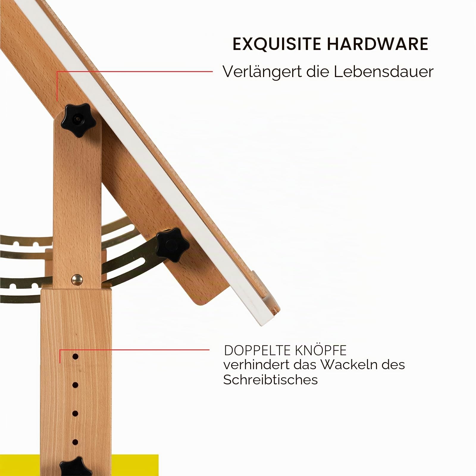 MEEDEN Whiteboard Holz Zeichentisch: 90 x 60 cm Künstlertisch, Massiver Schreibtisch für Kunst und Handwerk, Großer Neigbarer Tisch für Erwachsene, Künstler, Schreiben und Arbeiten