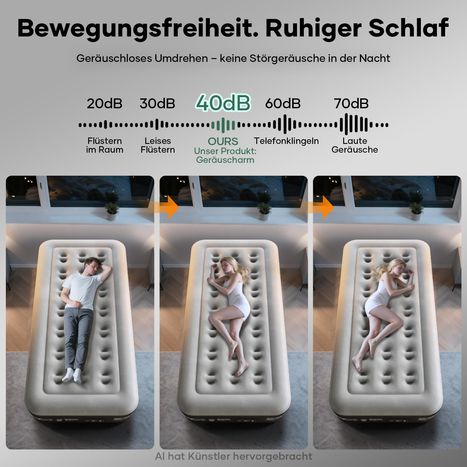 OlarHike Luftmatratze selbstaufblasend 90x200x46 cm Luftbett 1 Person | Gästebett mit Pumpe für Camping, Studentenwohnung und Zuhause. Wasserfestes PVC, weiches Flockbett, bis 150 kg belastbar