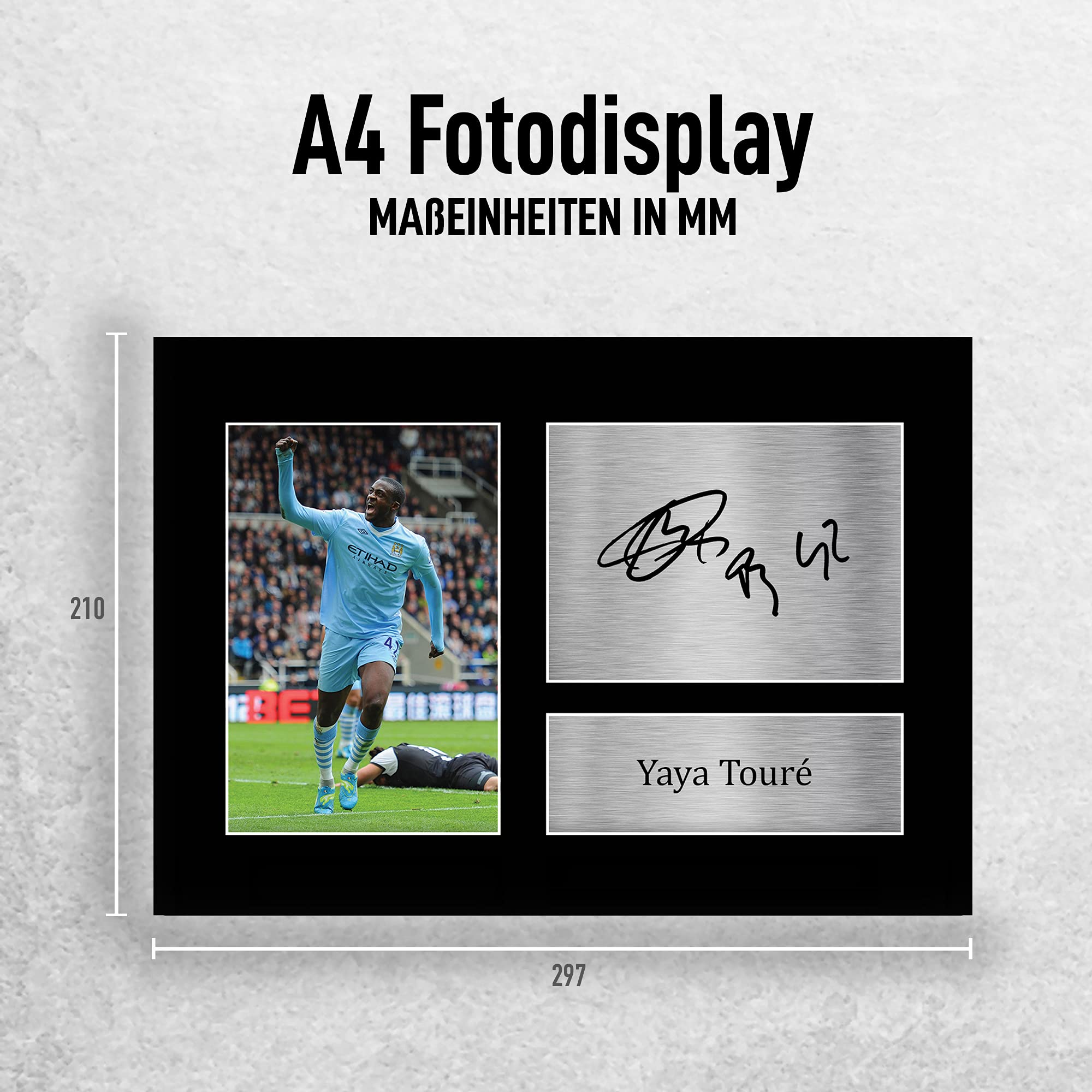 HWC Trading A4 Yaya Toure Manchester City Manchester City Gifts gedrucktes Autogramm für Fußballfans und Fans