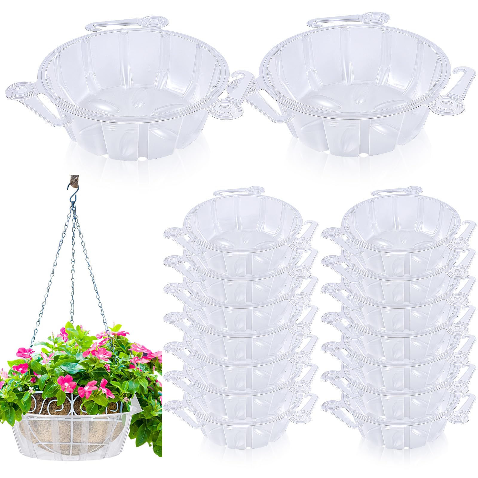 Amazon.com : Marsui 20 Pcs 10 Inch Hanging Plant Water Catcher Bulk Plastic  Plant Saucers Drip Pans for Plants Water Catcher for Indoor Outdoor Hanging  Basket Flower Pot : Patio, Lawn & Garden