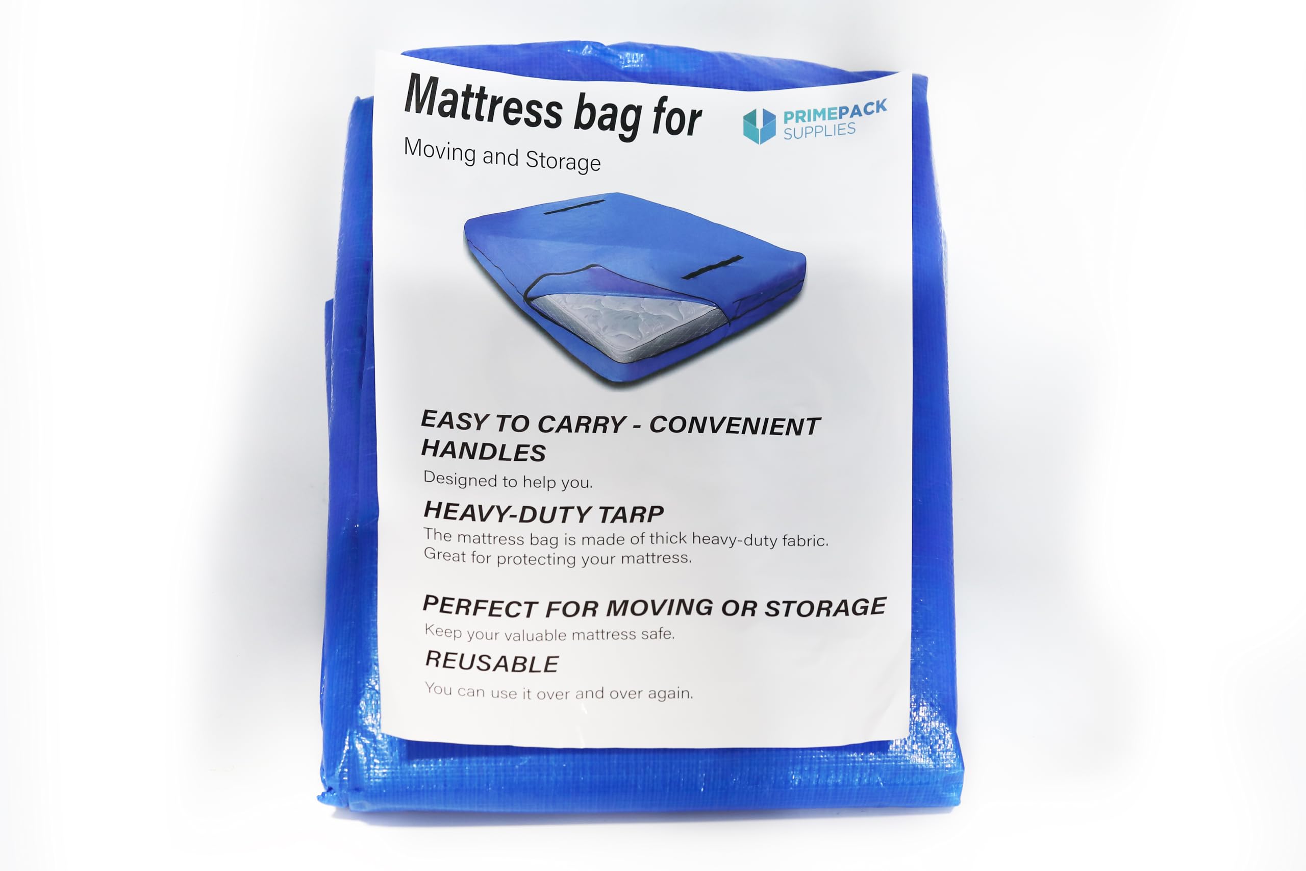 King Size Heavy Duty 82"X79"X15" Blue Mattress Bags for Moving and Storage Reusable Mattress Bag with Handles, Waterproof, Extra Thick Moving Mattress Cover with Zip Closure, Tear Proof Mattress Bags-image-18