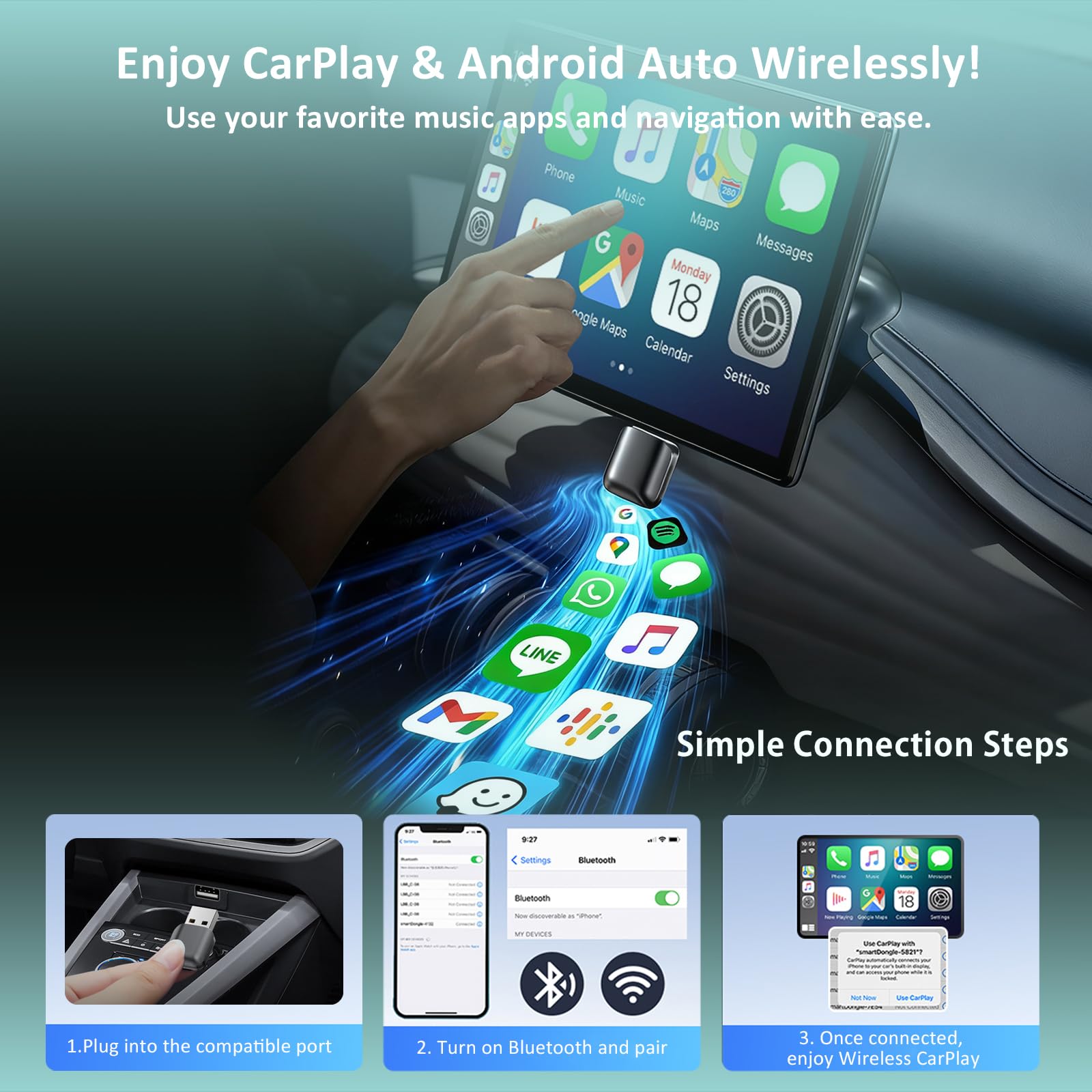 Amazon.in: Buy OneCarStereo 2026 Mini Wireless CarPlay Android