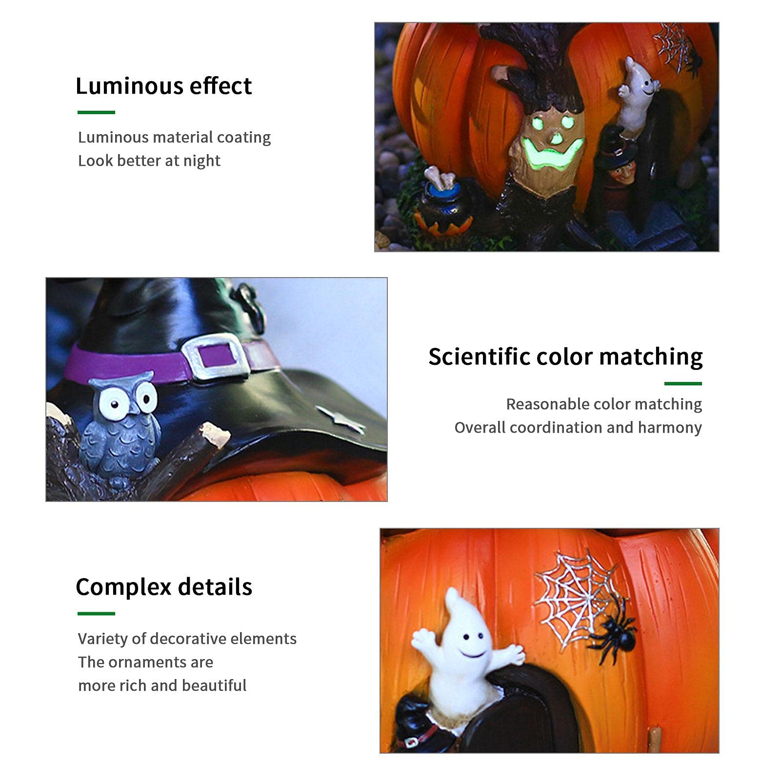 Wysokiej jakości domek z dyni z żywicy - idealny do dekoracji na Halloween