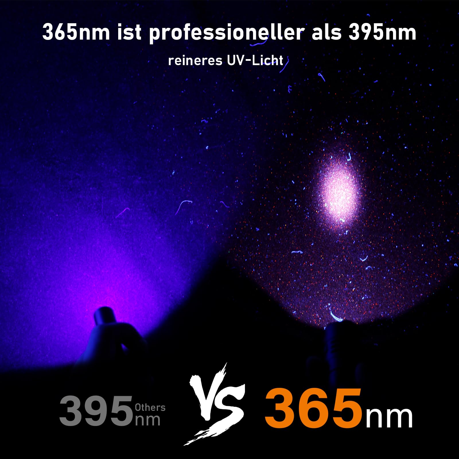 Sofirn SF16 UV Taschenlampe 365nm Schwarzlichtlampe, Mini LED UV Lampe USB-C Aufladen, IPX8 Schwarzlicht Taschenlampe für Erkennung Von Haustierurin, Leckprüfung, HarzaushäRtung & Eingetrocknete Fleck