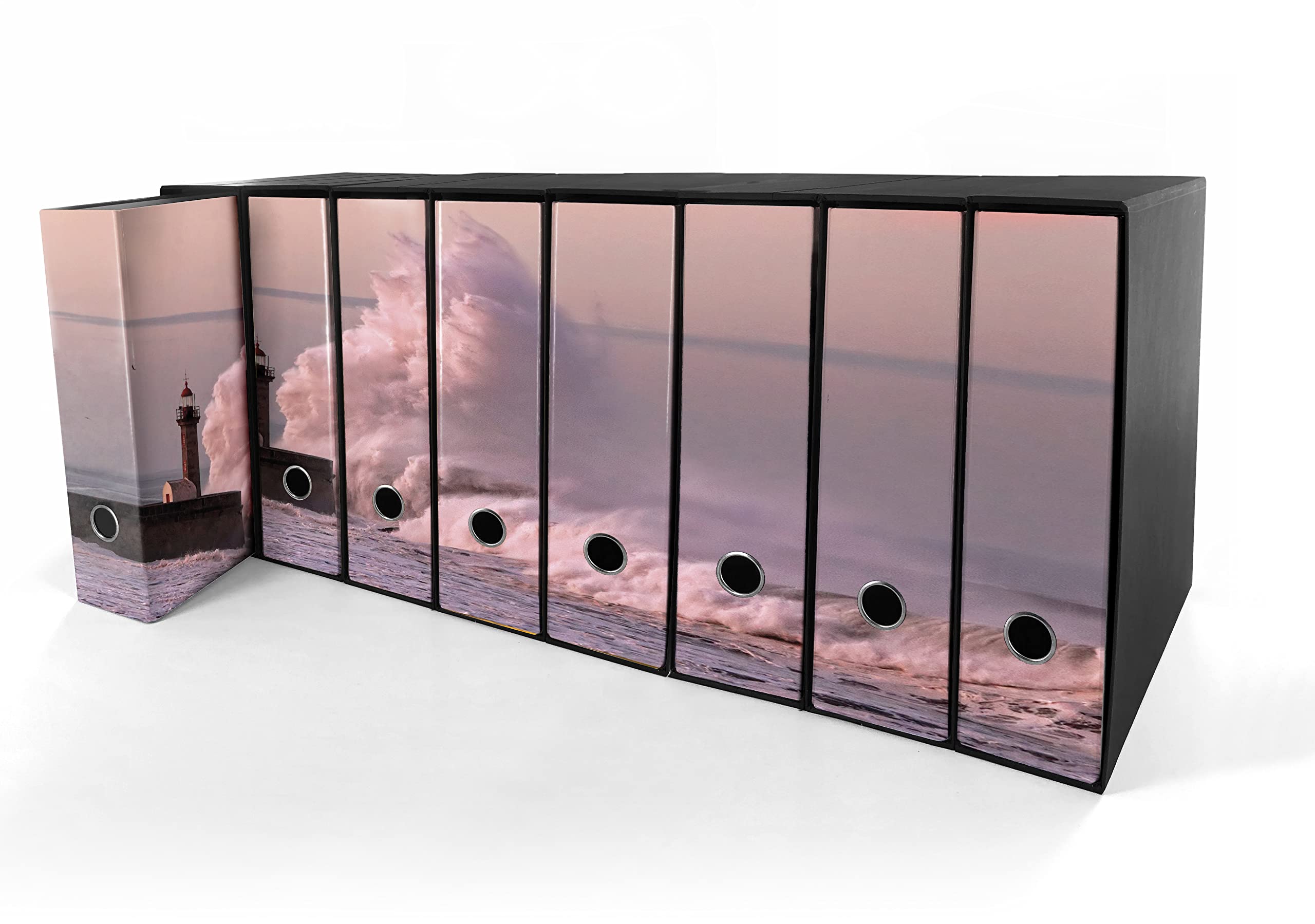 Set da 8 raccoglitori ad anelli FARO CON ONDA - Faldoni SHAREPRINTING (H34 con 4 anelli)