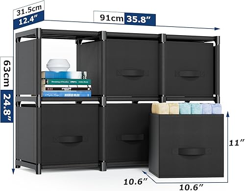 Miniatura 10 de Mavivegue Organizador de almacenamiento de 9 cubos, organizadores de armario y almacenamiento, estante de almacenamiento de cubos, fácil de montar