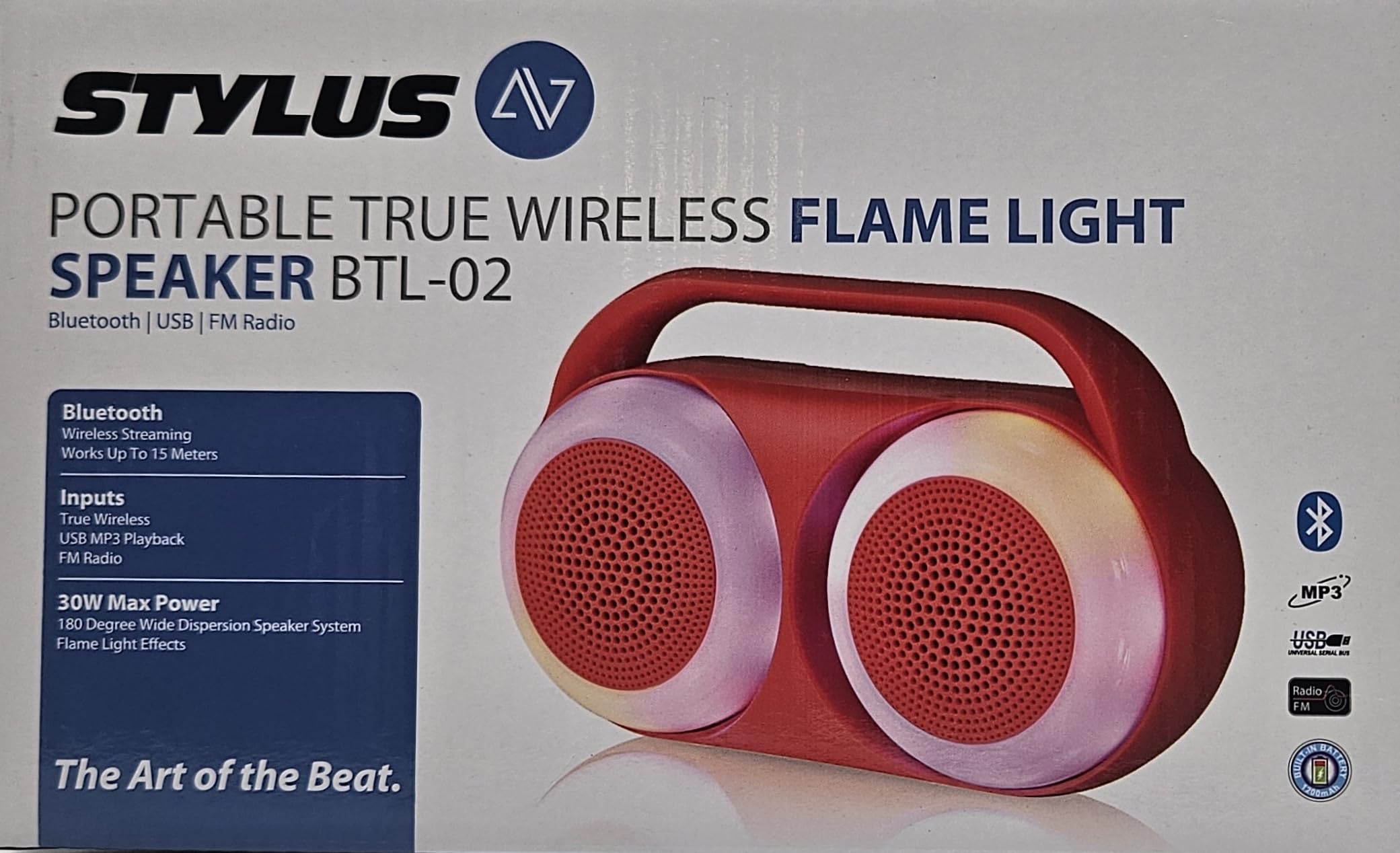 Stylus AV Portable True Wireless Flame Light Speaker - BTL-02 