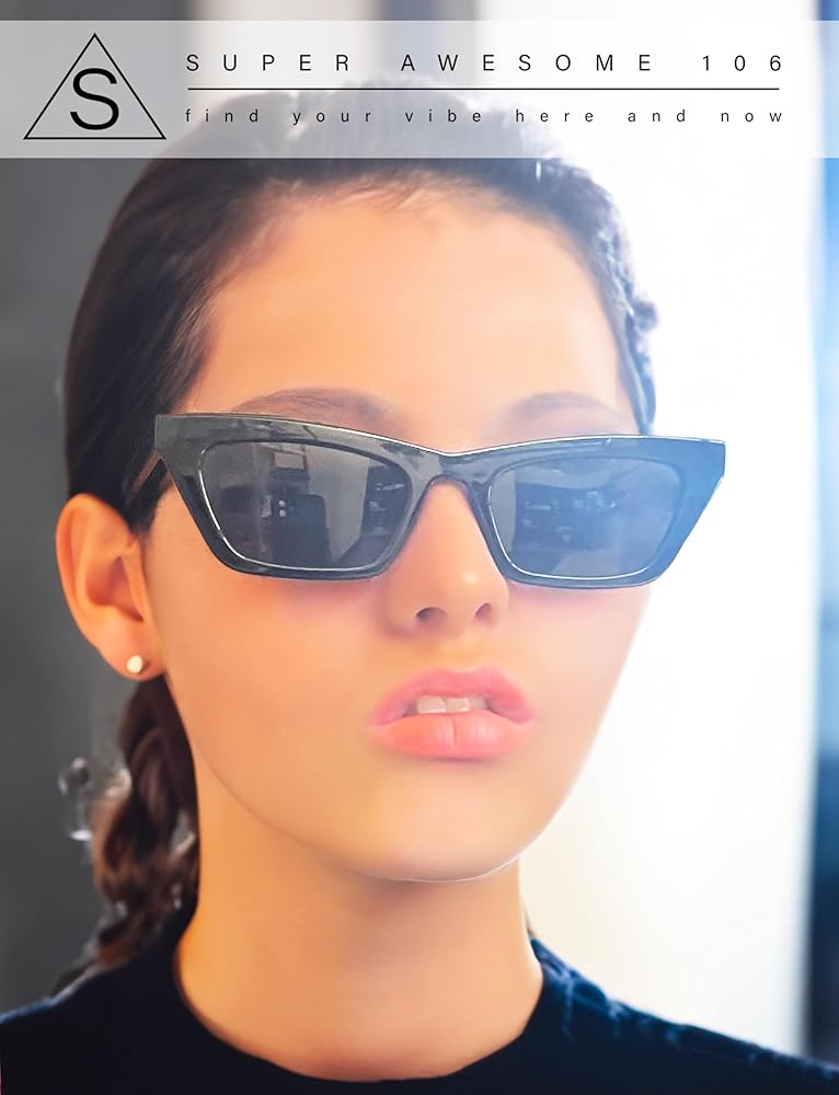 Amazon.com: SA106 Womens 80s Squared Cat Eye Sunglasses (Black