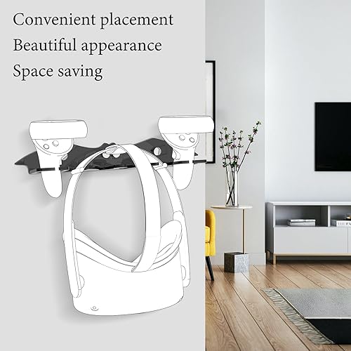 Miniatura 11 de Geekria VR Wall Mount Stand Compatible with Quest 3 / Pro / 2, Valve Index, HTC Vive, PlayStation VR Game Accessories Storage Holder Hook VR Headset