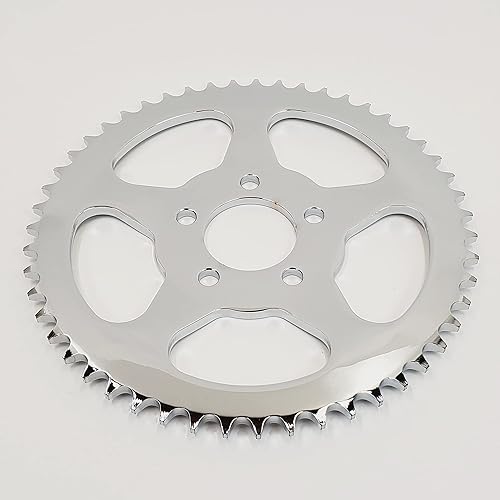 Conversión de 51 dientes de correa a cadena, piñón trasero cromado de 5 radios con desplazamiento de 0.386 in para más de 2000 modelos Harley