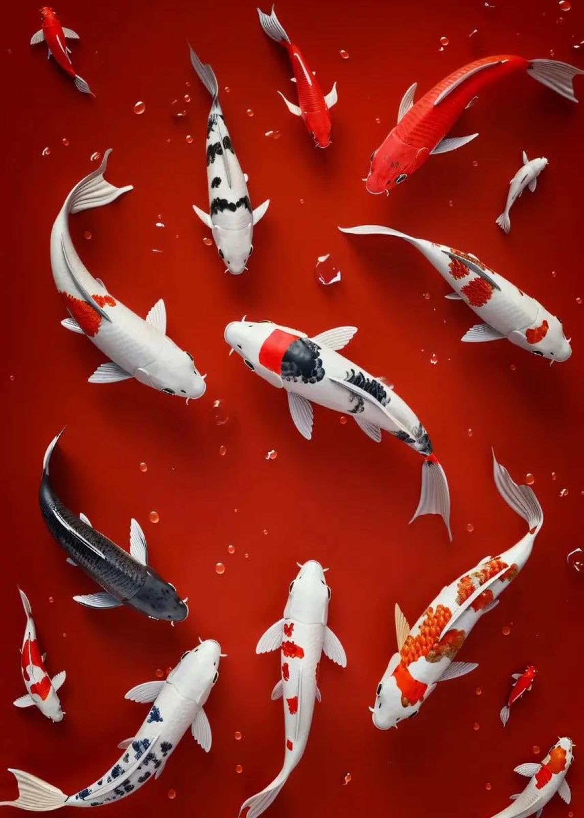 SHINERING Retro Carp Koi Fish Canvas Painting Wall Art Posters Prints Picture For Living Room Bedroom Office Decor A12 21X30Cm Unframed